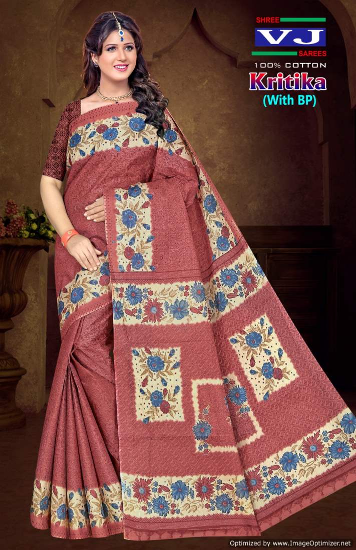 Kritika Vol 1 By By Shree VJ Daily Wear Cotton Printed Sarees Wholesale Market In Surat